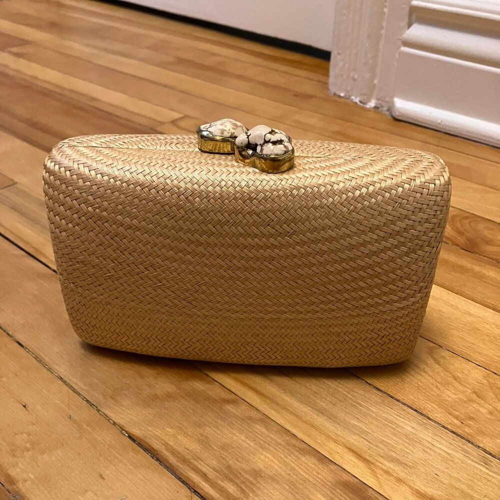 Kayu Jen clutch with gold strap